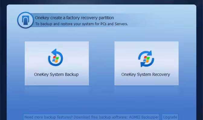 AOMEI OneKey Recovery تحميل مجاني