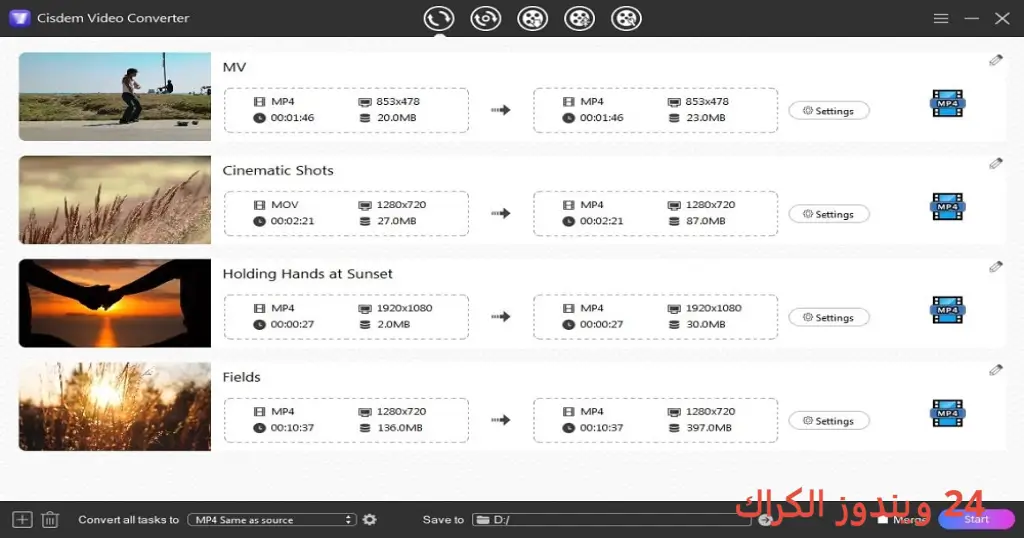 Cisdem Video Converter تحميل مجاني
